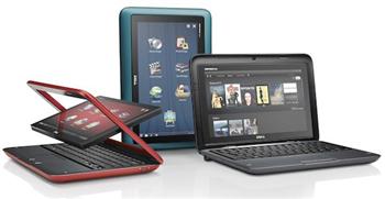 210-34571Blk Нетбук Dell Inspiron duo Atom N550 10.1 HD Touch 2048/320/WiFi/4cel/Cam/W7HP