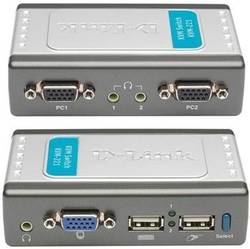 KVM-переключатель D-Link KVM-221 2port USB w/cables w/audio KVM-221