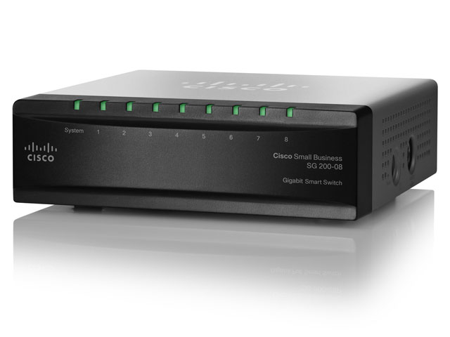 Коммутатор Cisco SB SG 200-08 8-port Gigabit Smart Switch SLM2008T-EU