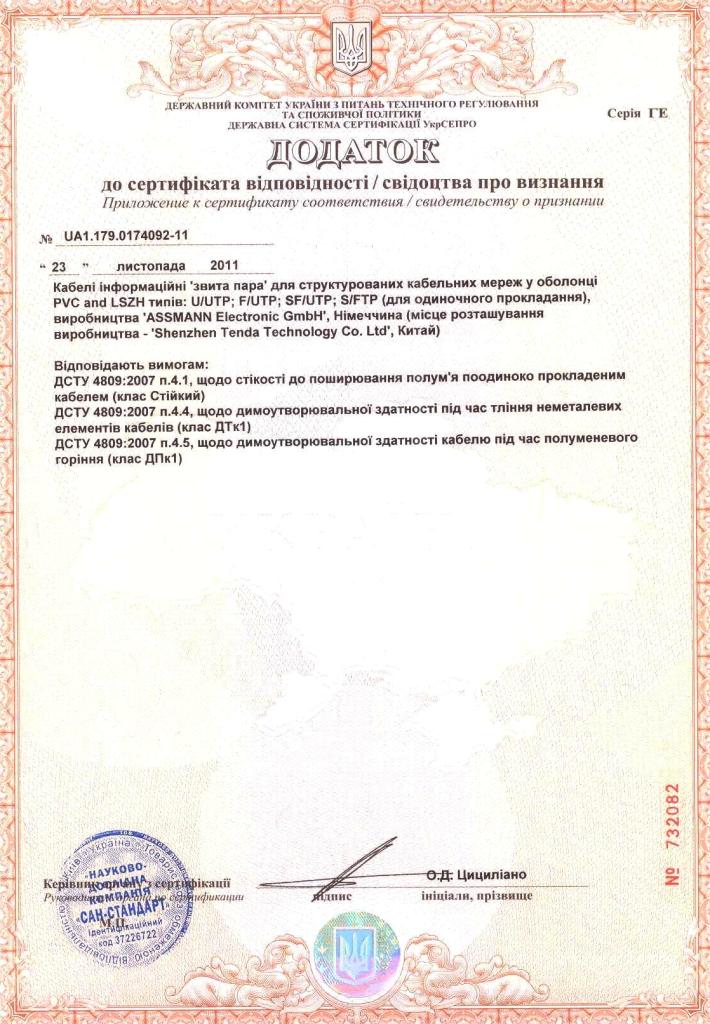 ASSMANN Electronic GmbH Сертификат соответсвия (Digitus) приложение UA1.179.0174092-11_1