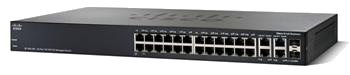 SRW224G4P-K9-EU Коммутатор Cisco SB SF300-24P 24-port 10/100 PoE Managed Switch w/Gig Uplinks
