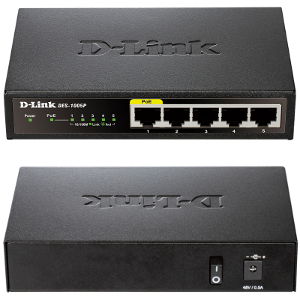 DES-1005P Коммутатор D-Link DES-1005P 5port 10/ 100BaseTX (1port PoE)